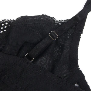 SUBBLIME - 955618 BODY EN DENTELLE AVEC FERMETURE EN BAS NOIR S/M